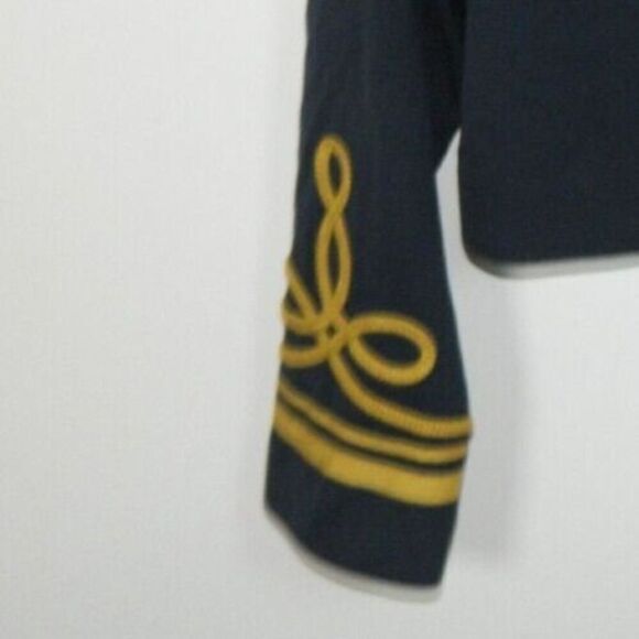 Karen Kane Jacket Blazer X-Large Blue Gold Button Embroidered Gold Rope Nautical - Picture 6 of 10